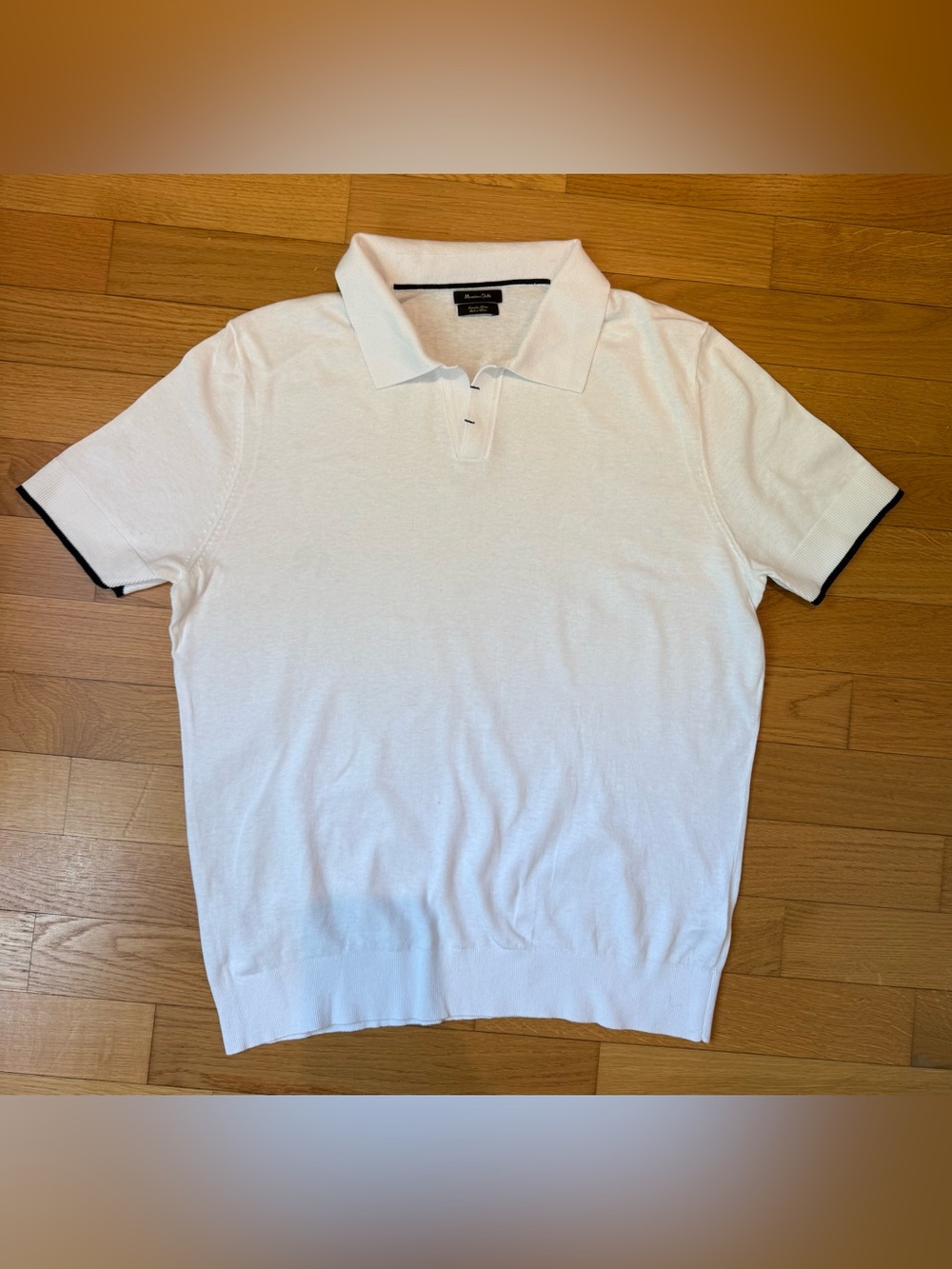 Massimo Dutti White Polo with Black Trim